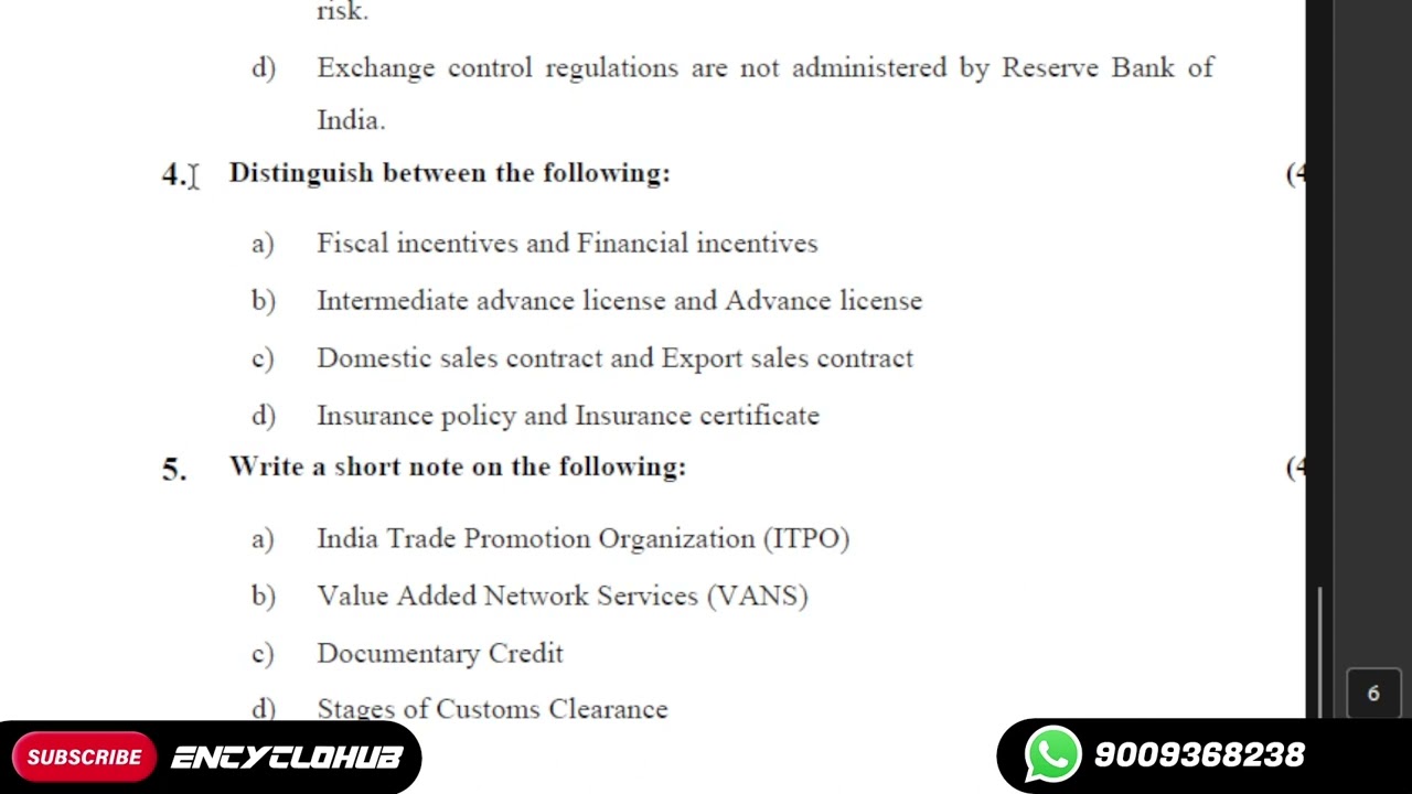 5. Write a short noteS : a) India Trade Promotion Organization (ITPO)b) Value Added Network Services