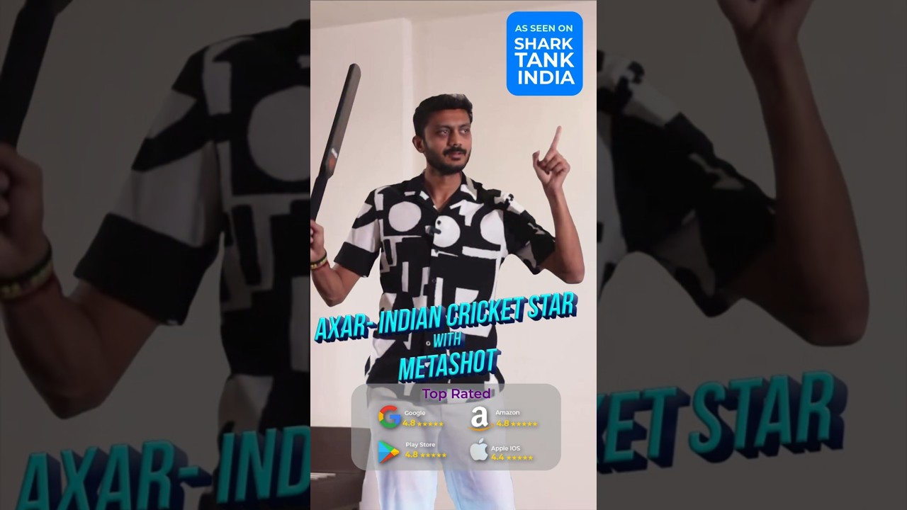 Cricket Star Axar Patel playing with MetaShot smart bat