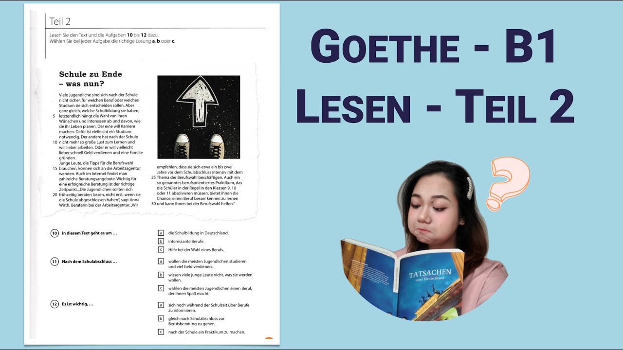 Ngày 6 - Goethe - B1 / Lesen Teil 2 - kỹ thuật loại trừ thông tin để tăng cơ hội làm đúng