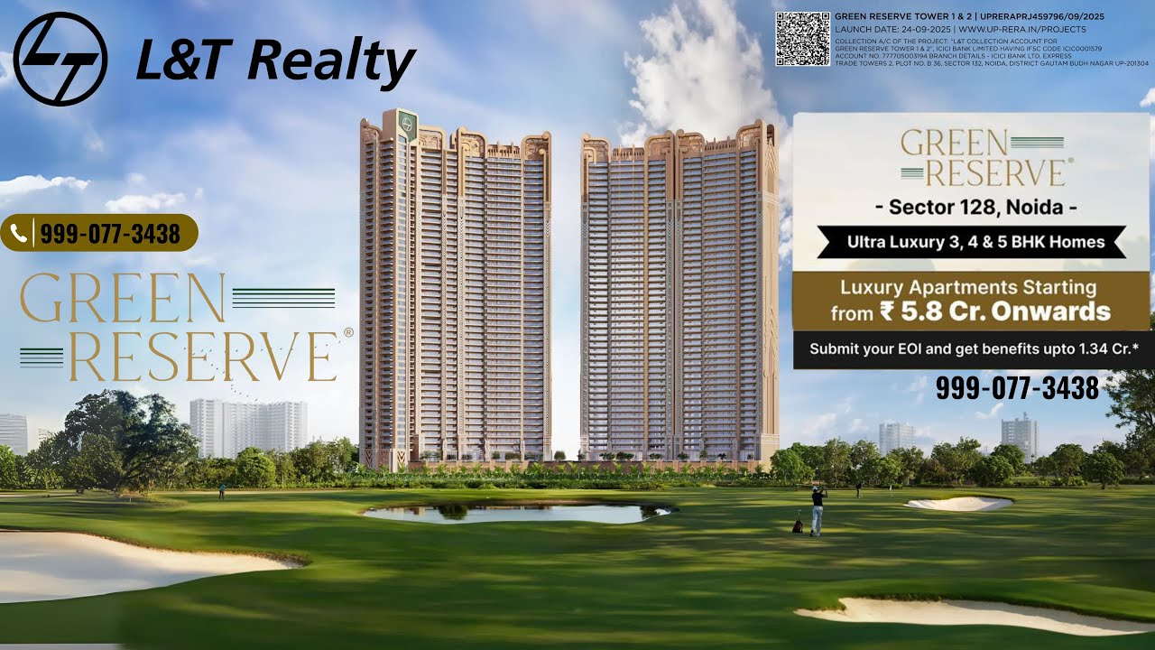 L&T Green Reserve Sector-128 Noida | 5BHK  Sample Flat Tour | L&T New Launch In Noida | 999-077-3438