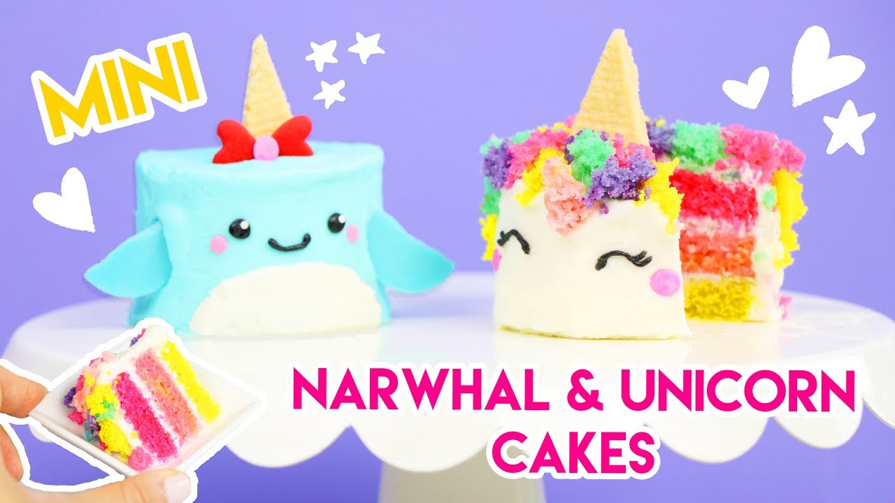 How to Make Miniature Unicorn and Narwhal Cakes!