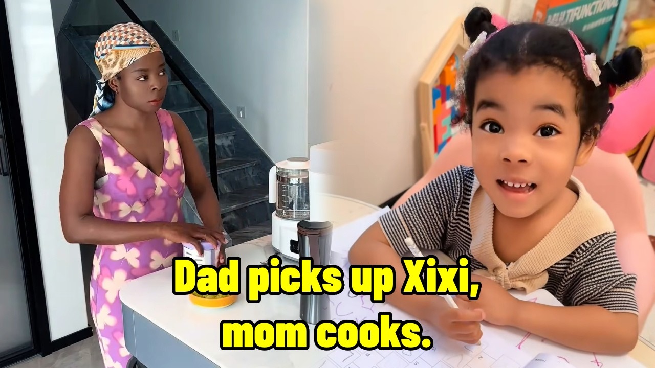 Dad picks up Xixi, mom cooks. #InterculturalMarriage #DailyVlog