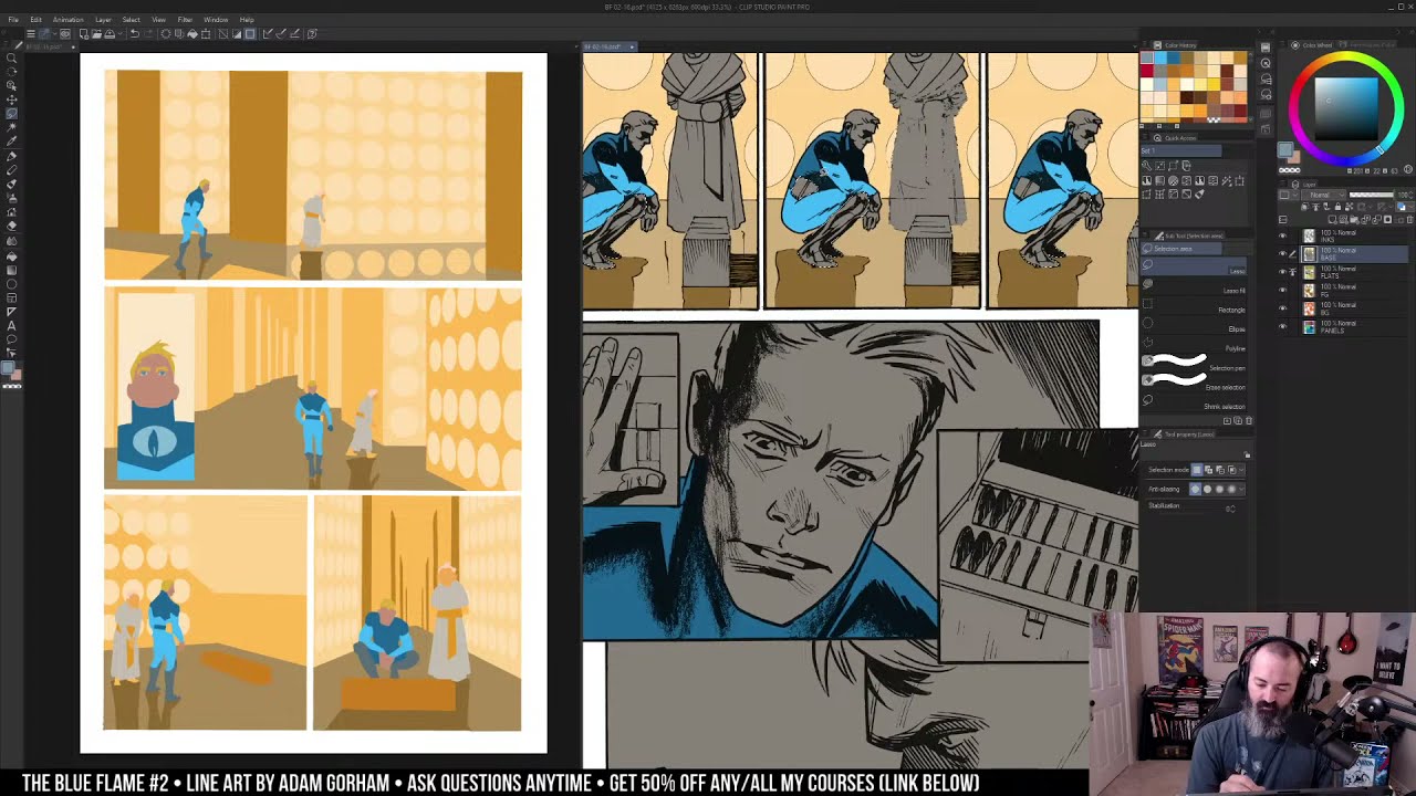 Coloring a golden library and a dreary hospital in The Blue Flame #2:  live stream