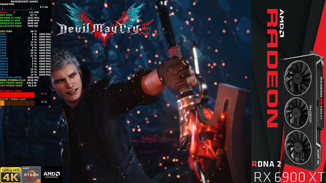Devil May Cry 5 Max Settings 4K | RX 6900 XT | Ryzen 7 5800X