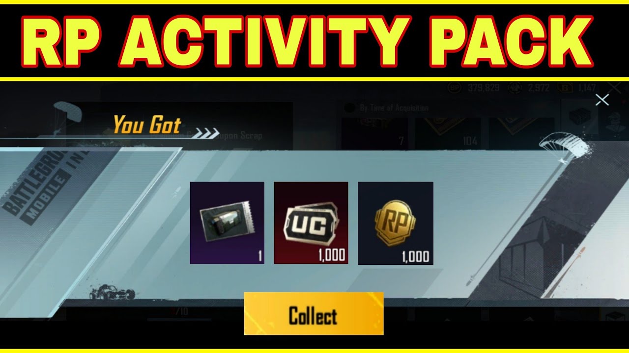 RP ACTIVITY PACK EXPLAINED IN BATTLEGROUNDS MOBILE INDIA || GET 1000 RP POINTS & COUPONS