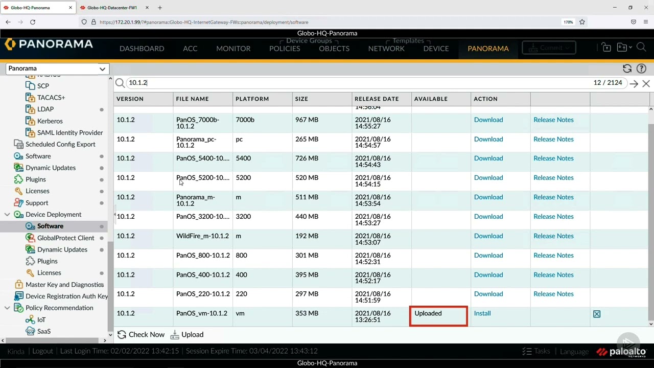 31  Demo Using Panorama to Update Software on Firewalls