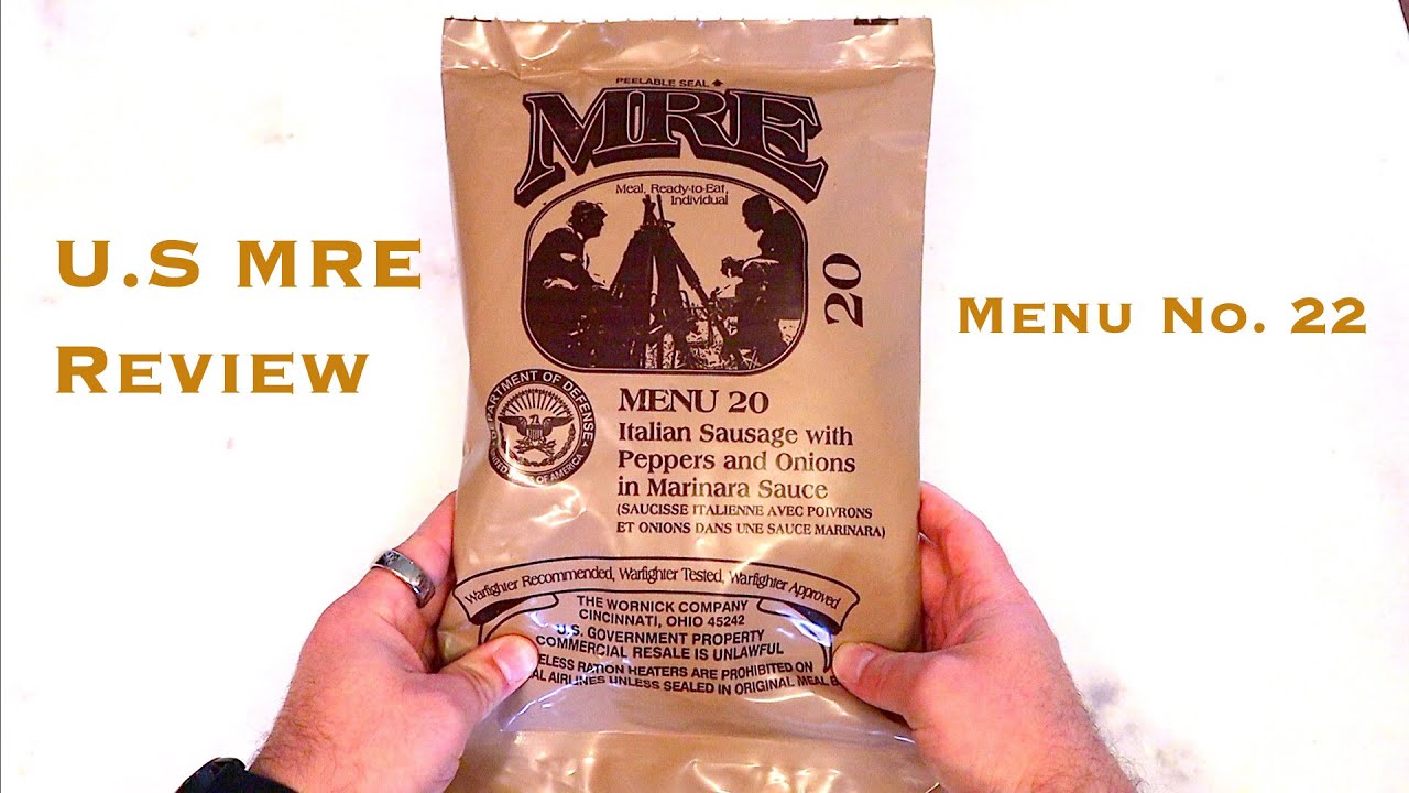 U.S. MRE Review Menu No. 20 | Italian Sausage with Peeper and Onions in Marinara Sauce