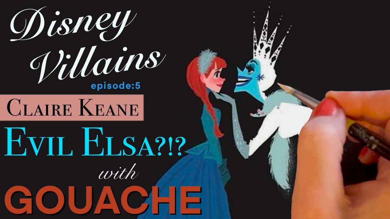 Replicating Disney Villains Episode 5: Evil Elsa?! Frozen Concept Art by Claire Keane on Black Paper