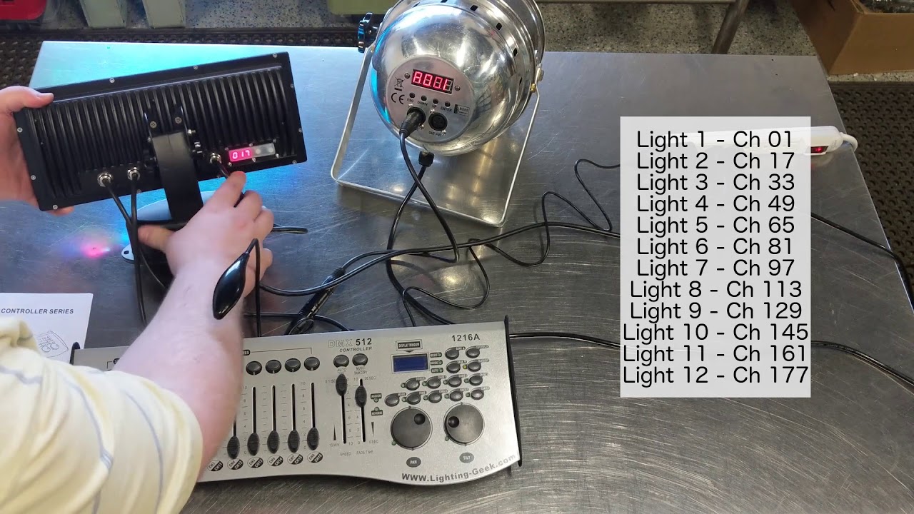 Setup DMX512 1216A Lighting Controller