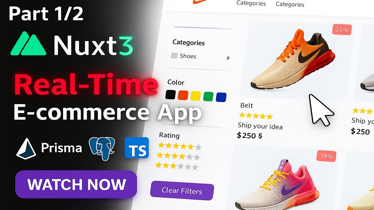 Build and Deploy A COMPLETE  Real-Time E-Commerce App With Nuxt 3 & Vue 3,PostgreSQL,Prisma & Stripe