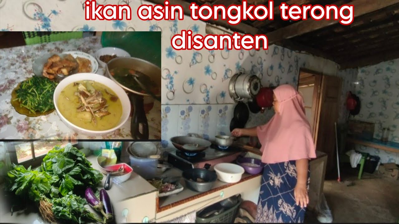 Masak sayur ikan asin terong menu buka puasa ku