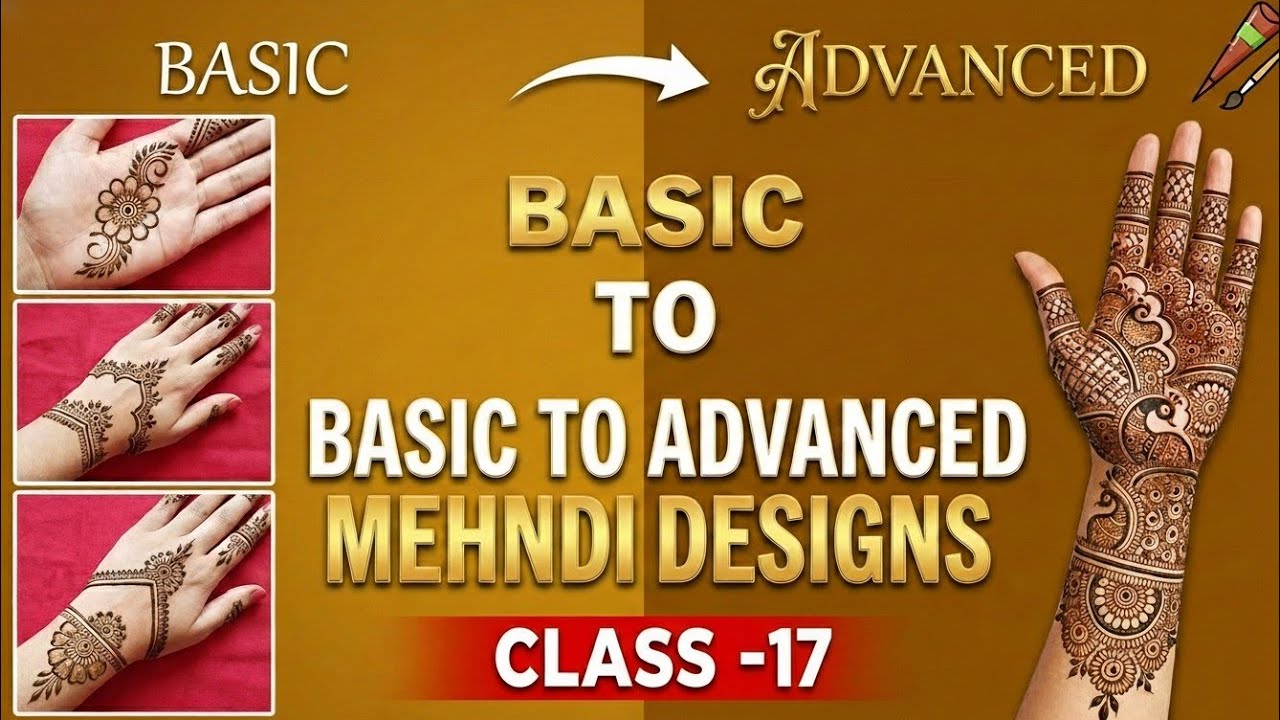 DK Classes Day - 17 | Basic HennaDesigns For Beginners I Mehndi Class I