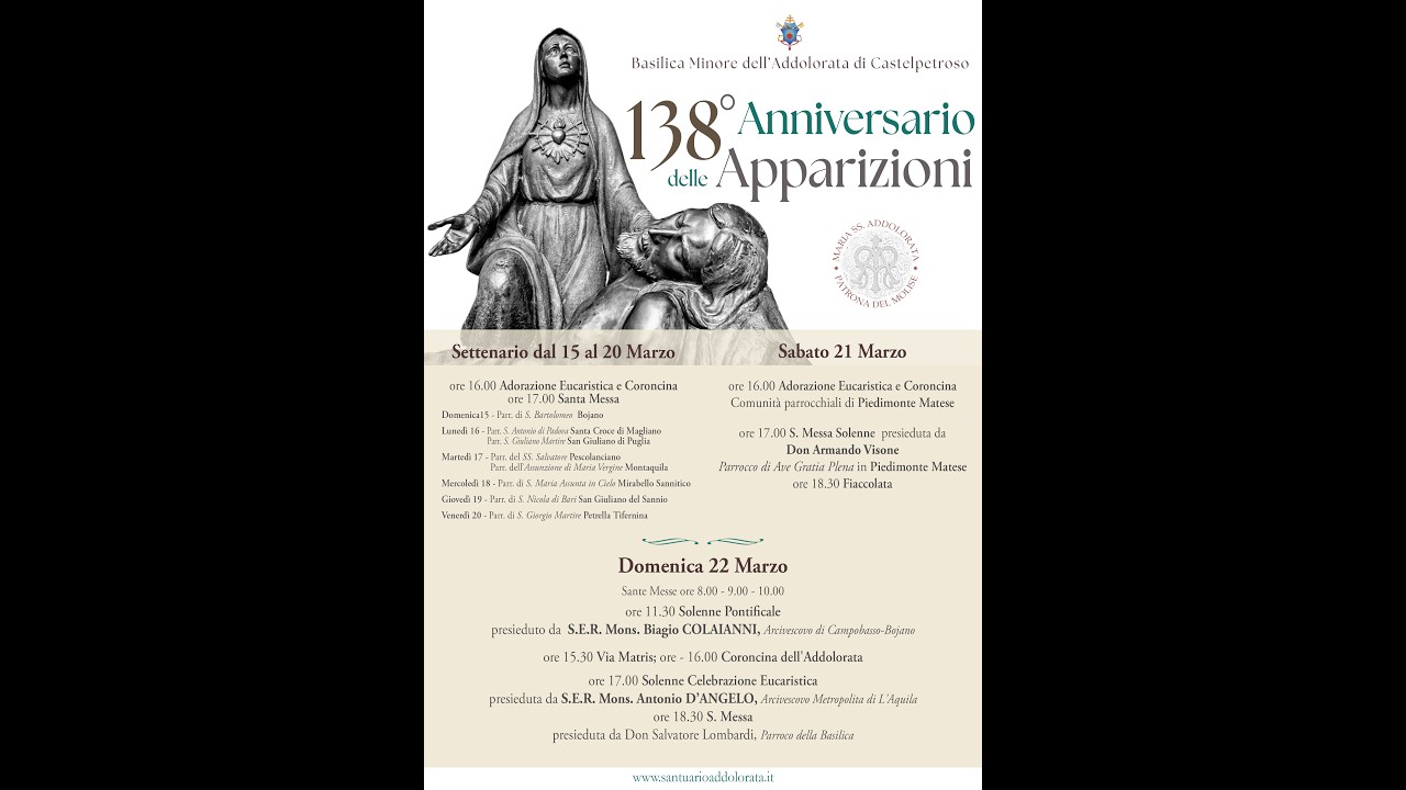 Settenario e S. Messa  – Mercoledì 18 Marzo Parr. di Mirabello Sannitico