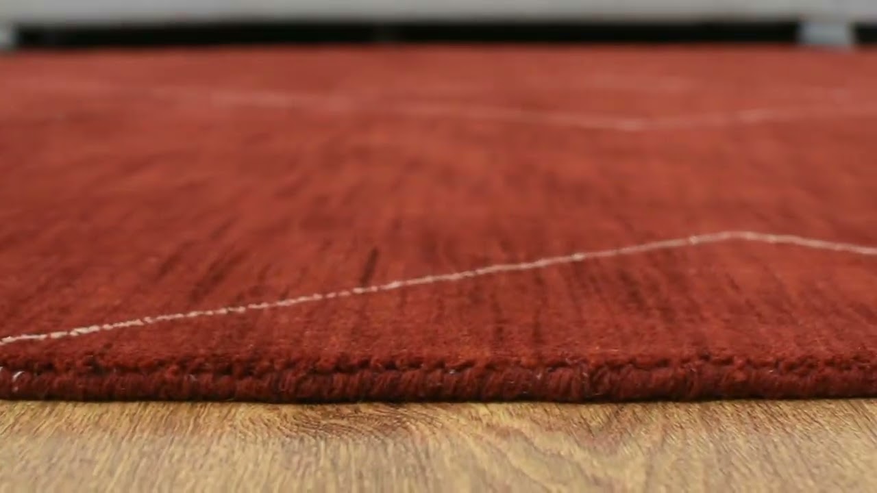 Hand Knotted Loom Wool 3'x5' Area Rug Geometric Red Beige L00646