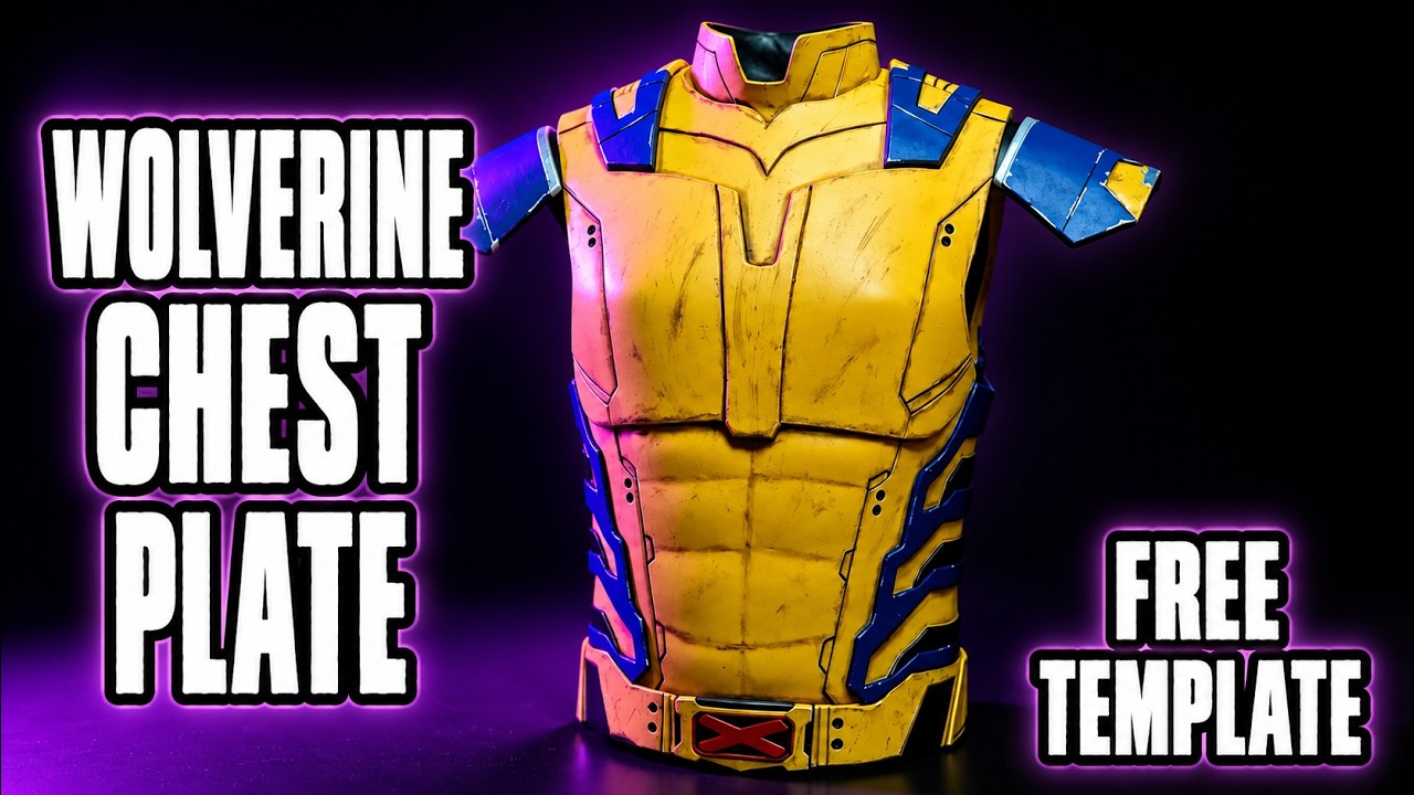 *READ DESCRIPTION* Wolverine's Deadpool 3 chest plate from EVA foam - Free Templates