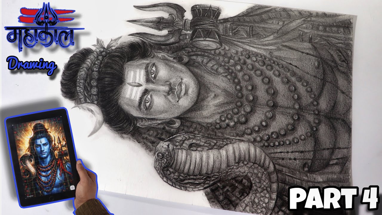 How to draw lord shiva pencil drawing / step by step tutorial part 4