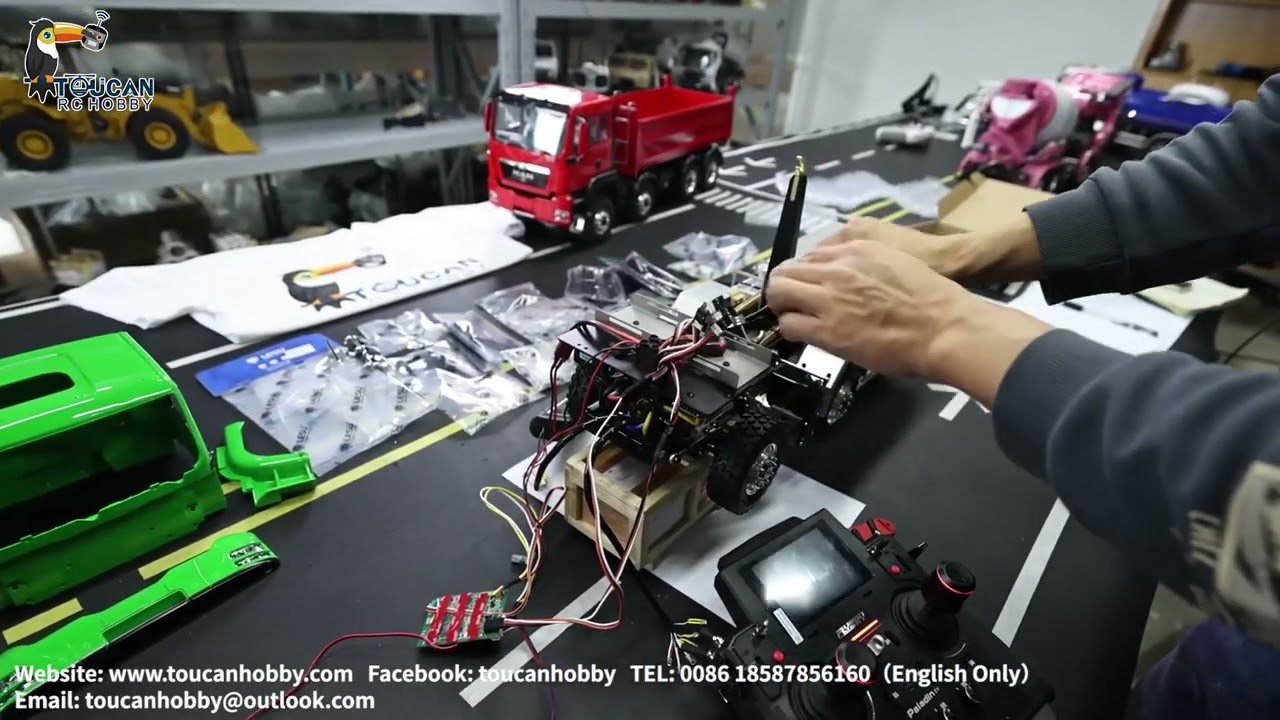 How to connect wires setting radio for 1/14 LESU 8*8 Hydraulic RC Dumper Truck, Roll On/Off Tipper.