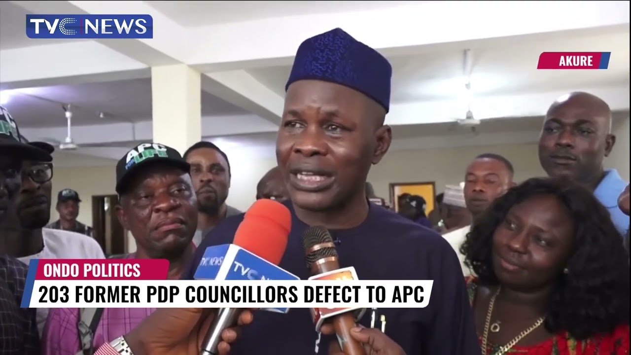 203 Former PDP Councillors Defect To APC In Ondo State