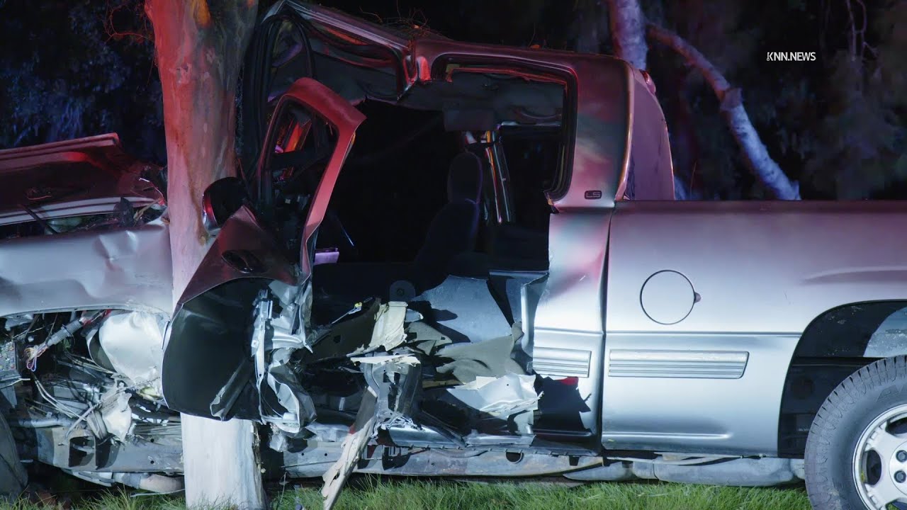 Driver Trapped After Slamming Into Tree in La Mirada
