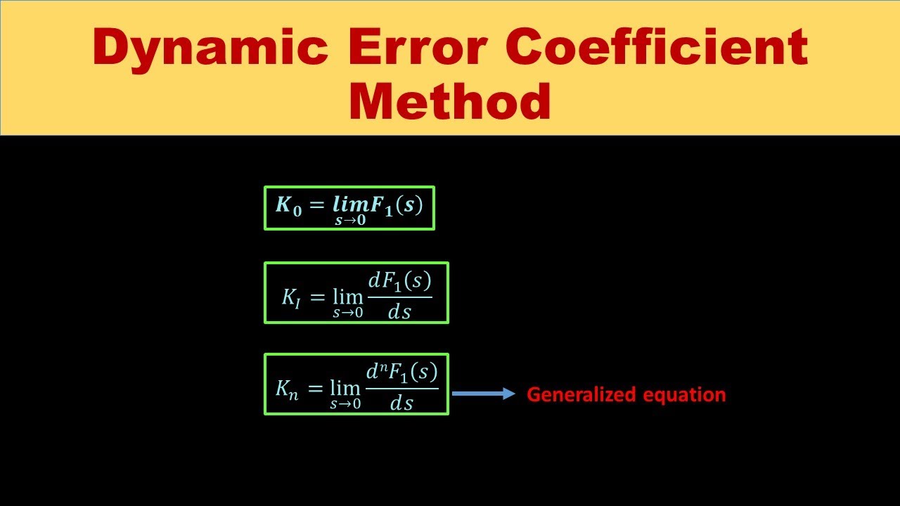 Dynamic Error Coefficient Method/Generalized Error Coefficient Method/Error Series Method (Hindi)