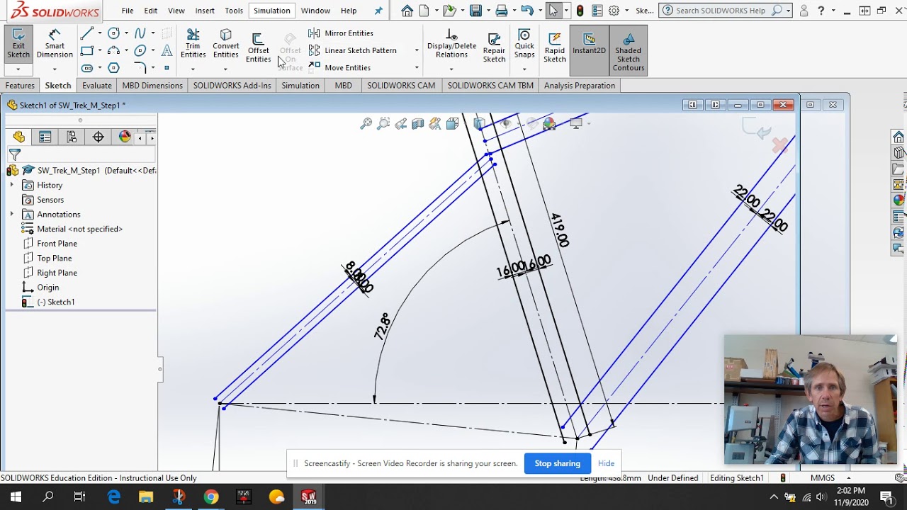SolidWorks - Offset Tool - Bike Frame