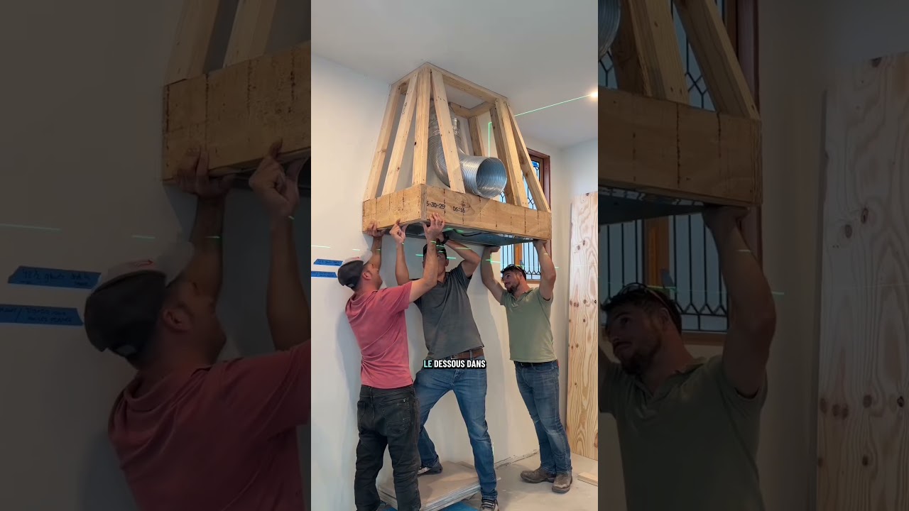 Construction d&rsquo;une hotte de cuisine #diy #bricolage #renovation #travaux #construction #artisan