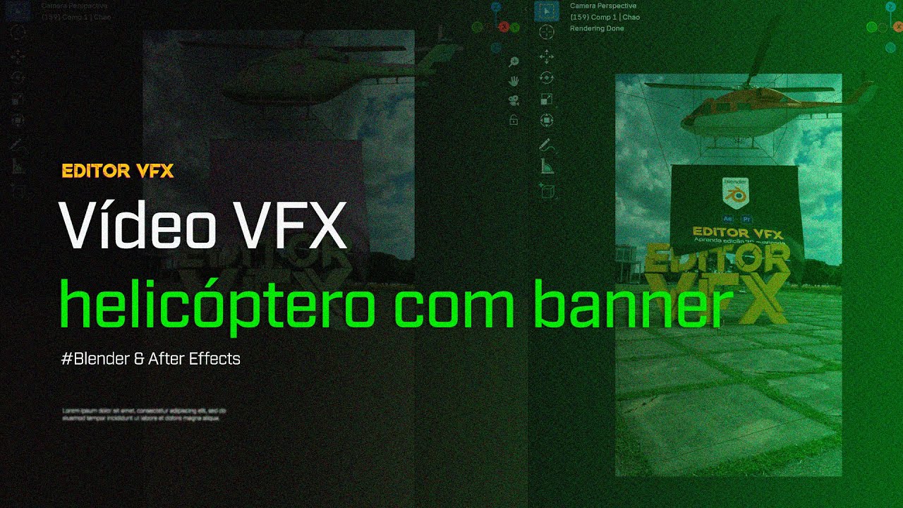 Como criar vídeo VFX Helicóptero com Banner - EditorVFX
