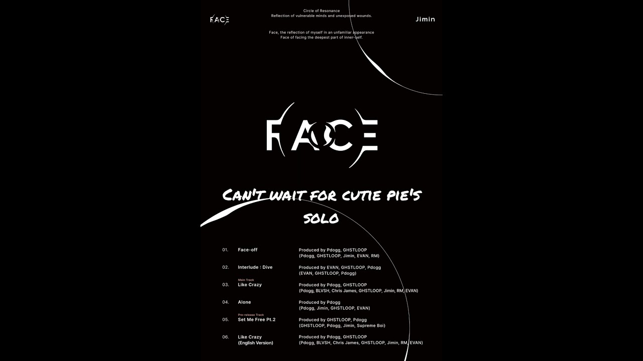 jimin's solo album track list.....#jimin#babymochi#jiminsolo