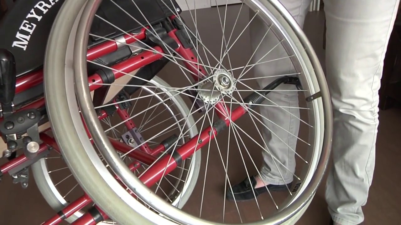 Rolstoel instellingen beensteun, duwhandvat, inklappen en uitklappen