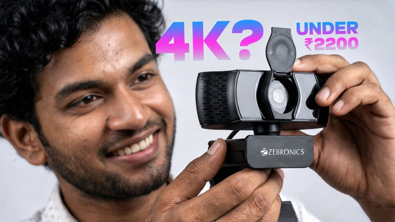 Zebronics Pure Plus 4K Webcam Review | Best Webcam Under ₹2200 Rupees | Video and Audio Test