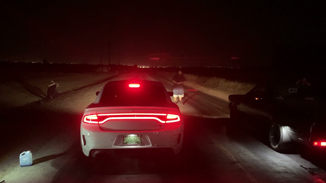 Widebody hellcat vs el Camino on nitrous