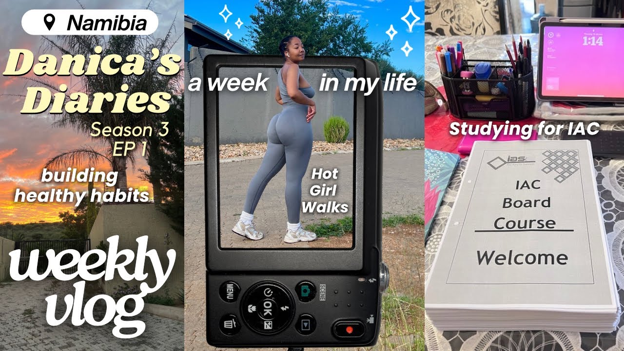 WEEKLY VLOG ࣪𖤐 Building Healthy Habits, Hot Girl Walks & Studying for IAC