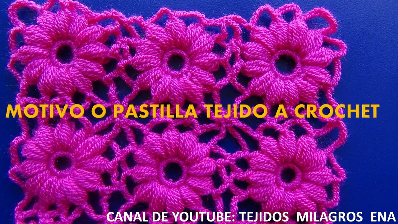Motivo N° 1 tejido a crochet FLORES en punto garbanzo especial para blusas y ponchos a crochet