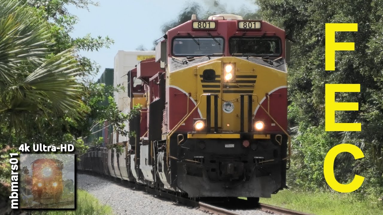 [8B][4k] Railfanning the Florida East Coast Railway, FL 07/11+12/2021