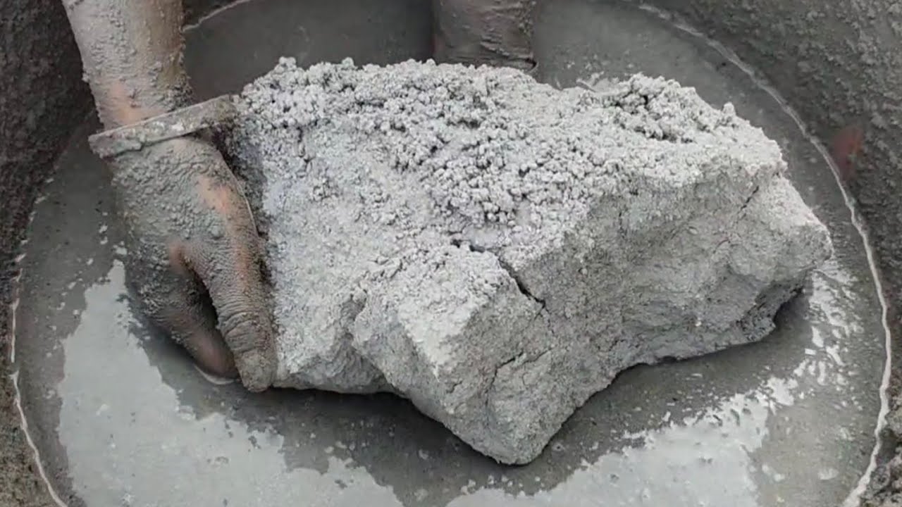 Reused Pure cement crumbling in lots of water 💦 @saasmr