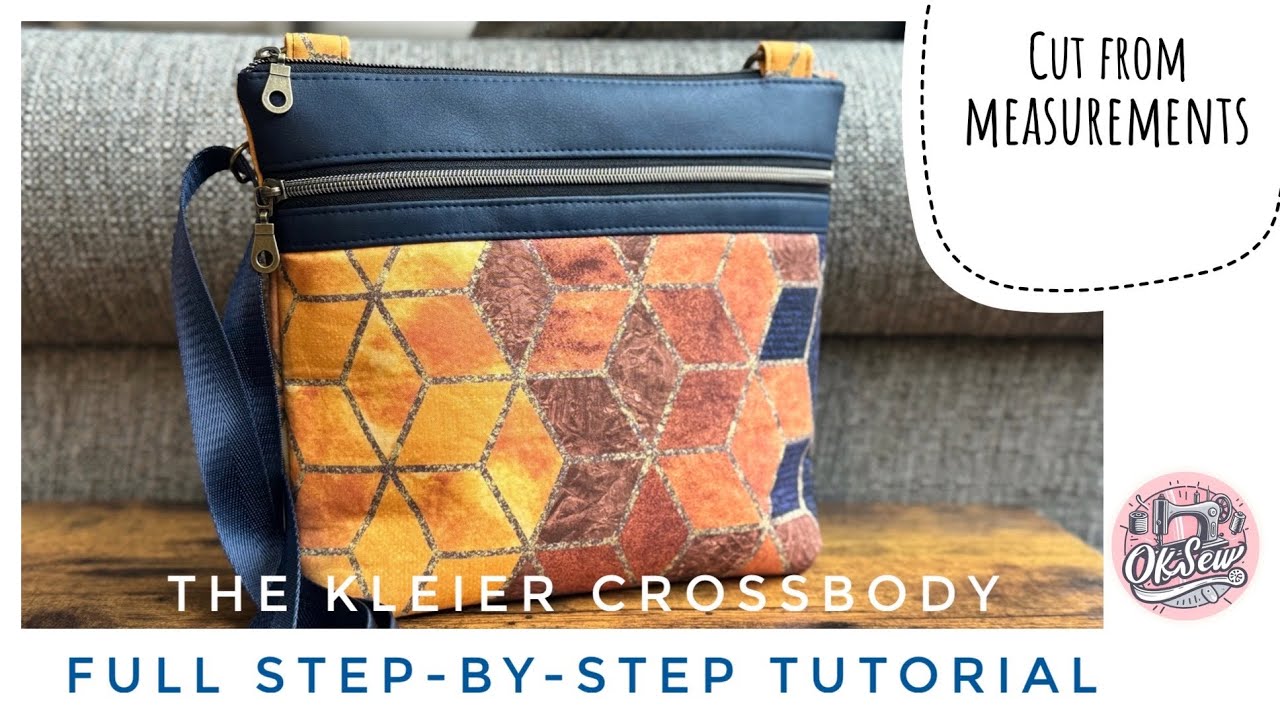 (Free) Crossbody Bag - Full step-by-step beginner tutorial with measurements, no pattern needed