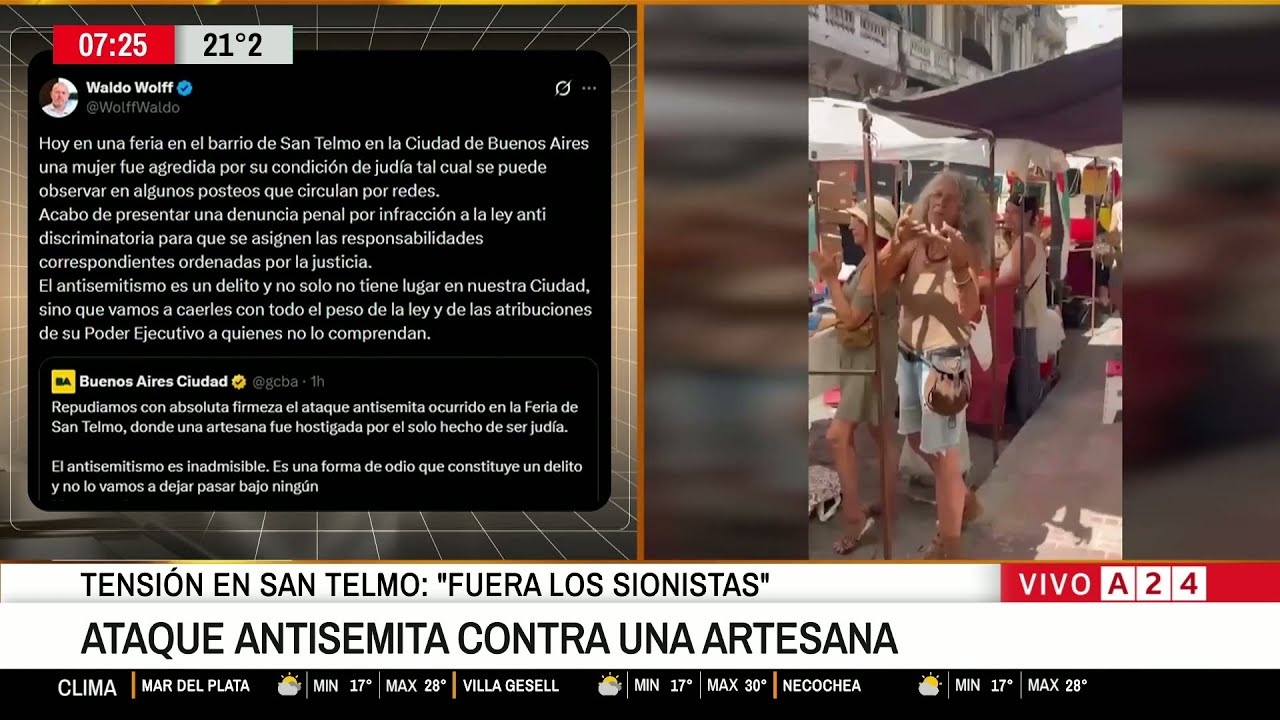 🔴  ANTISEMITAS EN LA FERIA DE ARTESANOS EN SAN TELMO: UNA ARTSANA JUDÍA SE TUVO QUE IR