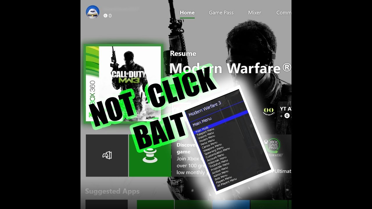 *1ST* XBOX ONE WORKING MOD MENU *MW3*