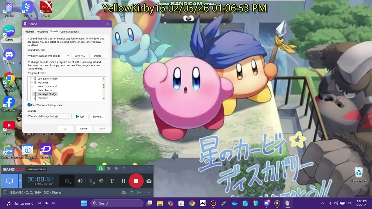 All of my Custom sounds on windows 11