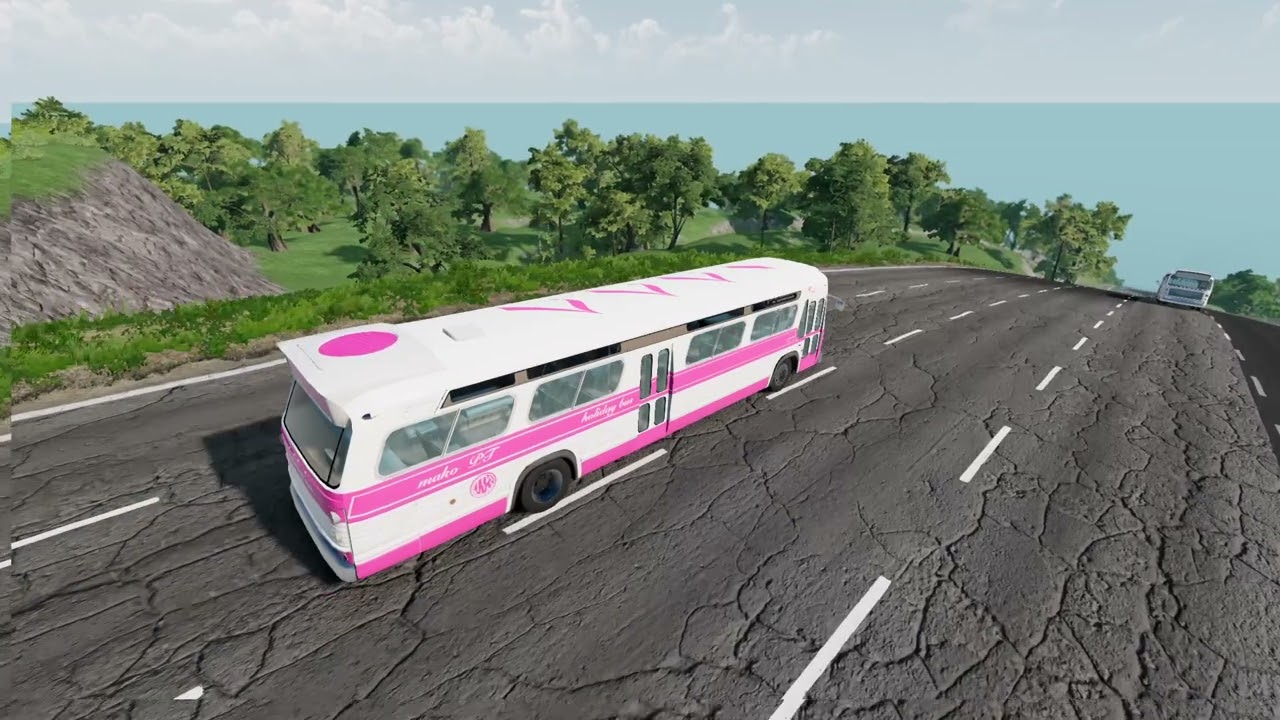 Bus vs car extreme downhill #beamngdrive