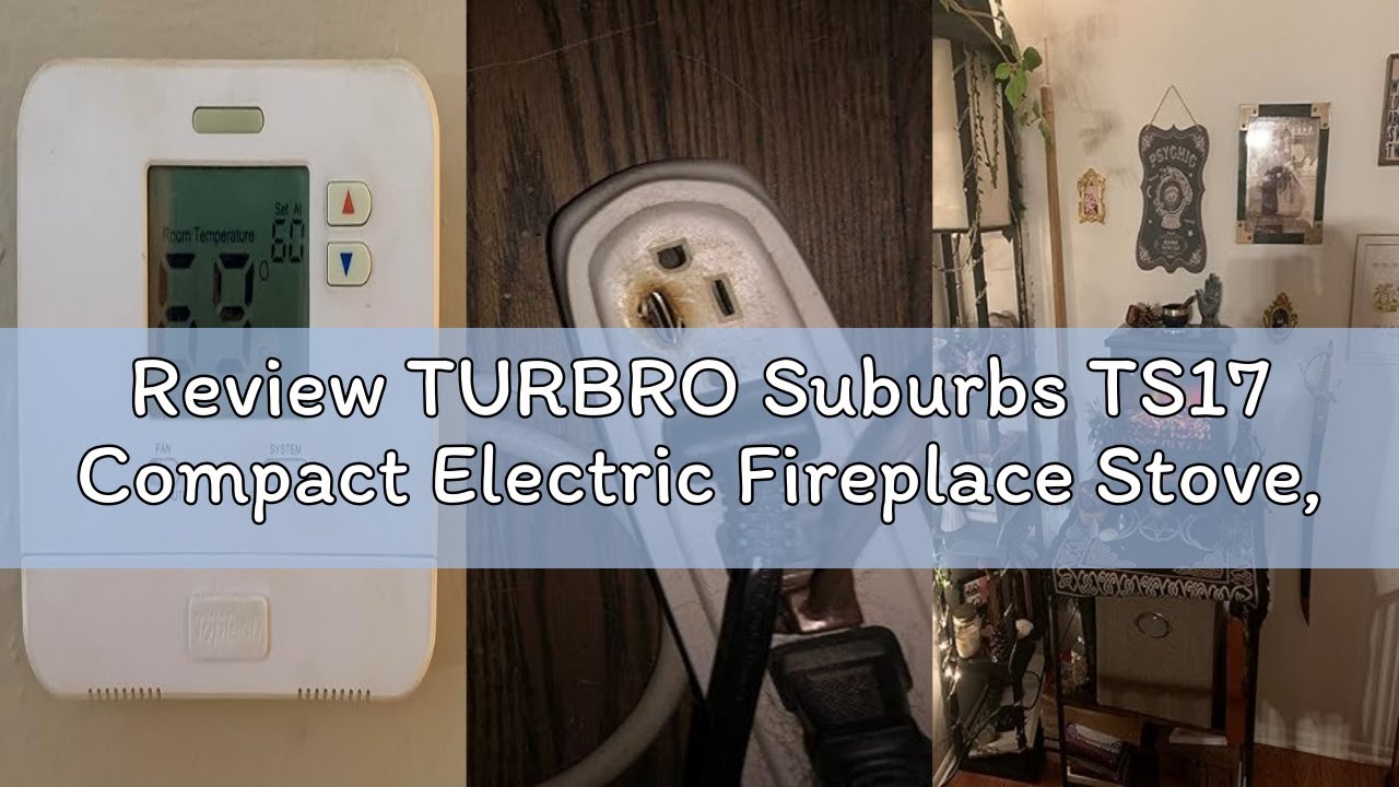 Review TURBRO Suburbs TS17 Compact Electric Fireplace Stove, 18” Freestanding Stove Heater with Real