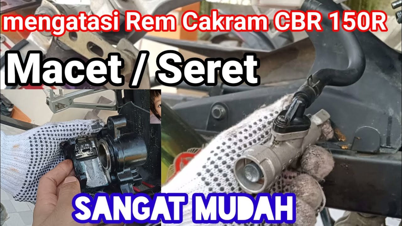Rem cakram belakang cbr 150 seret macet || perawatan kaliper rem cakram #cbr150r #motorsport