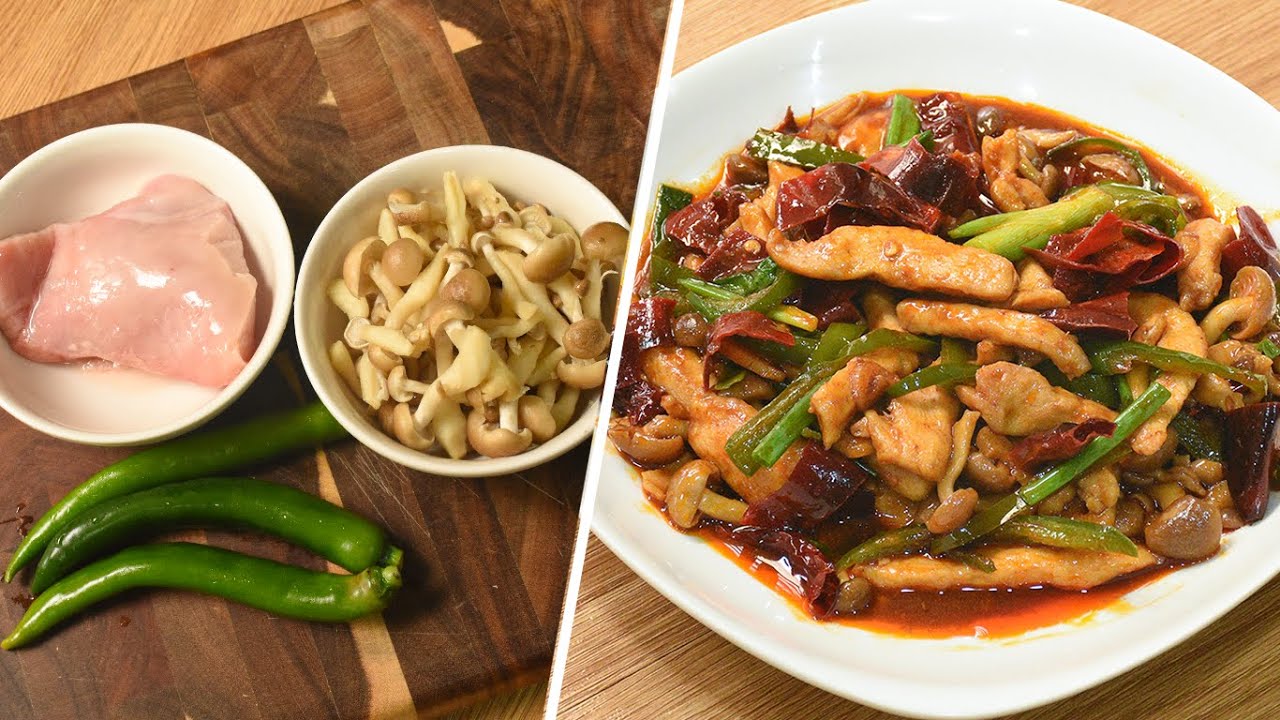 Ayam & Cendawan Tumis Jintan Putih