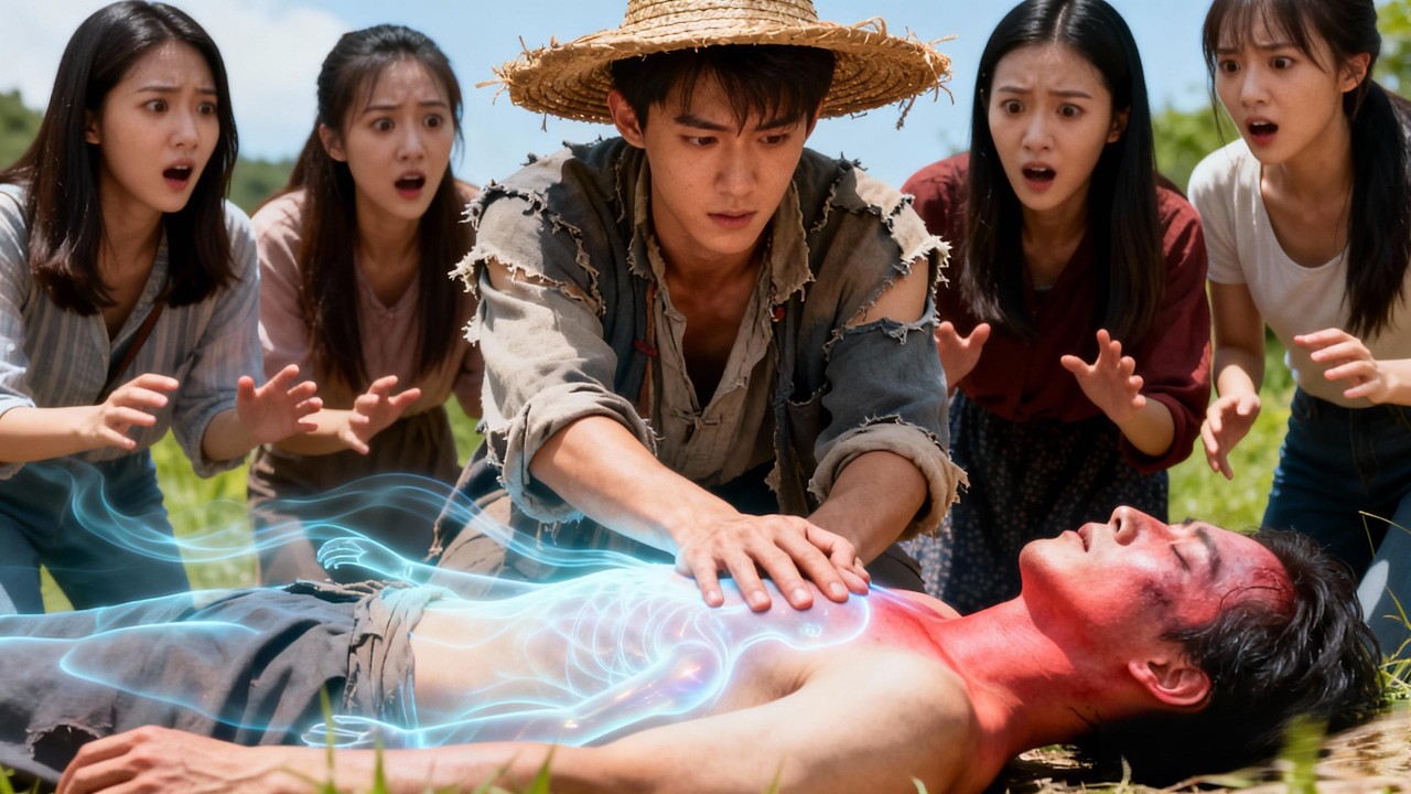 A poor man got immortal powers. Learned great healing. Helped villagers and stopped a bad plot.