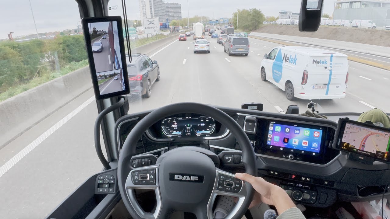 POV 4K ASMR Truck Driving | DAF XG Digital Mirrors | Relaxing Drive in Belgium