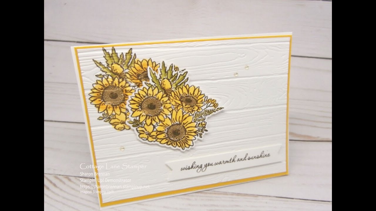 Jar of Flowers: Sunflowers and embossed Pinewood Planks background
