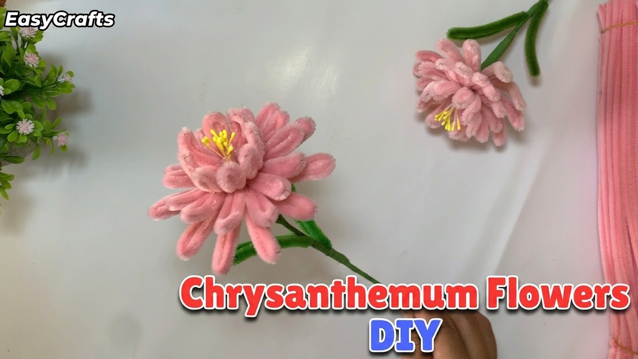 DIY How to make simple Chrysanthemum pipe cleaner flower
