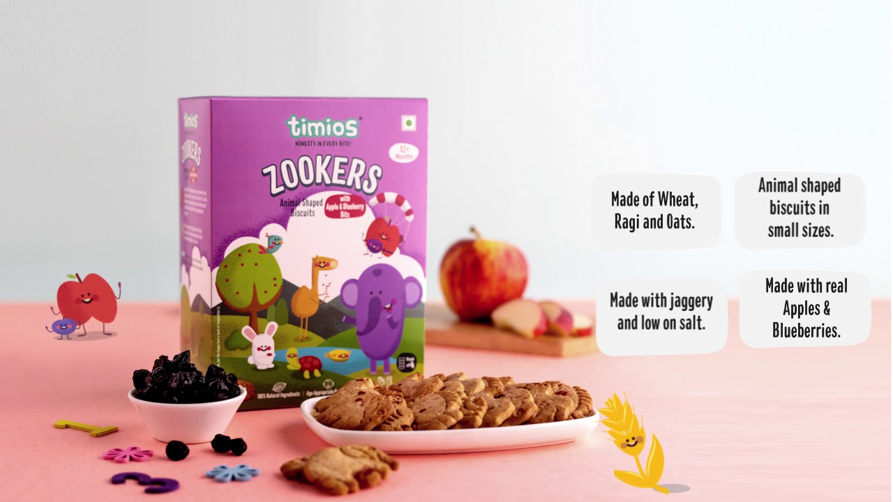 Timios Zookers with Apple and Blueberry bits