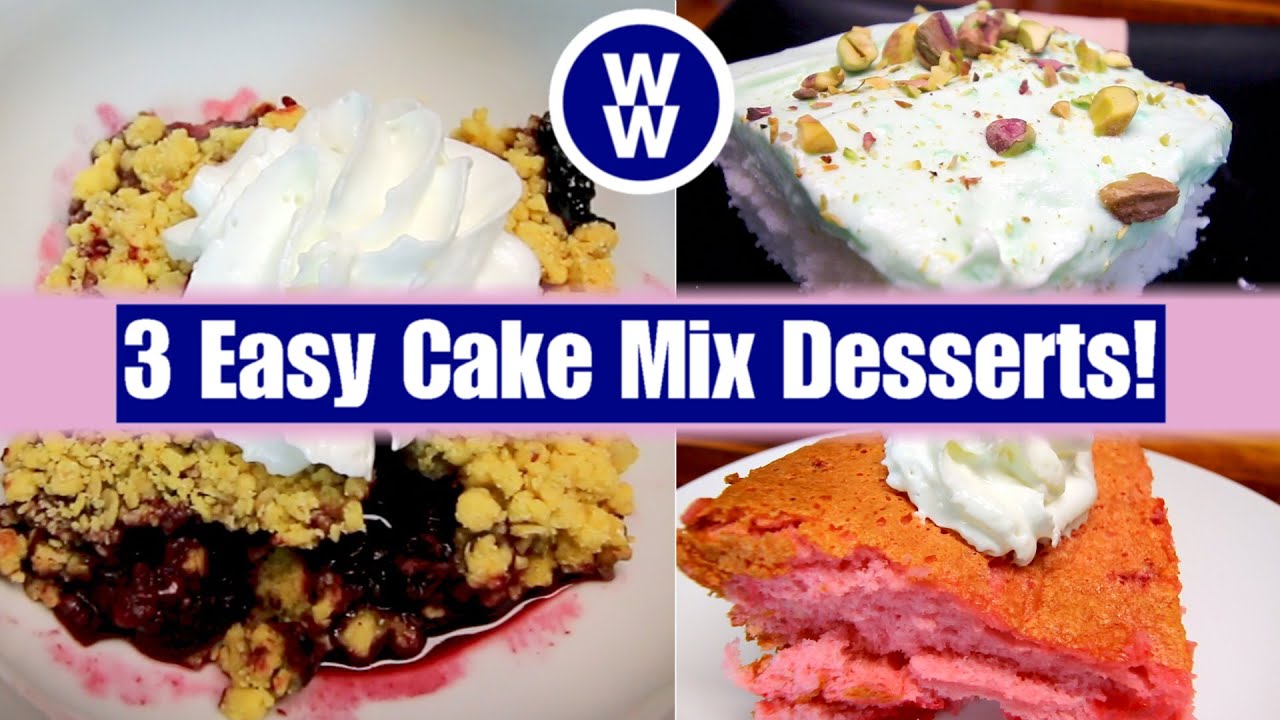 3 QUICK and EASY WW CAKE MIX Dessert Recipes!🍓🫐🍒 (Weight Watchers) Lightened up WW friendly Desserts