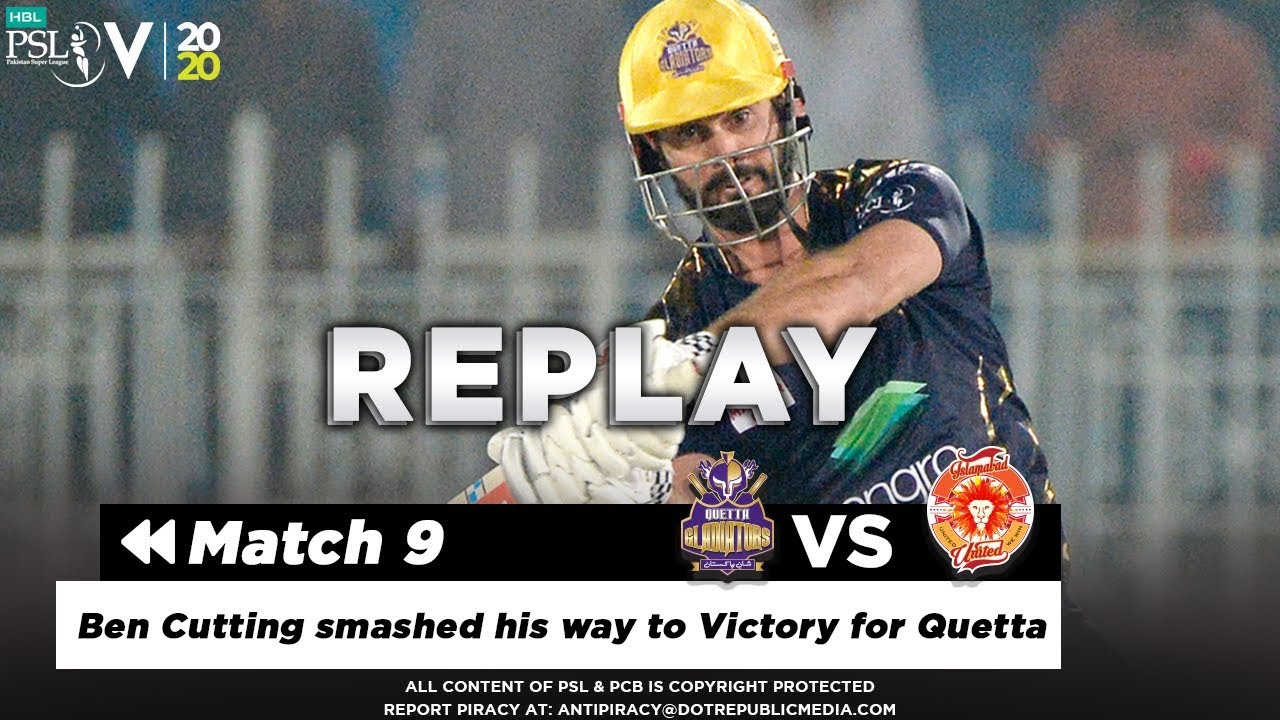 Ben Cutting Batting | Islamabad United Vs Quetta Gladiators | Match 9 | HBL PSL 2020